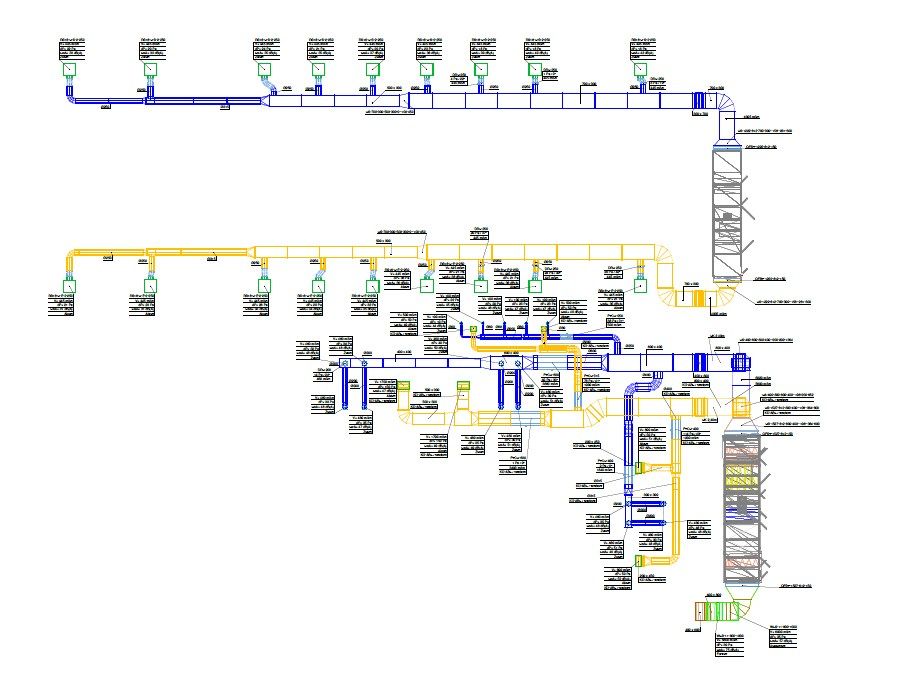 Privatschule Mannheim &ndash; Anlagenschema Luftverteilung und Regelung